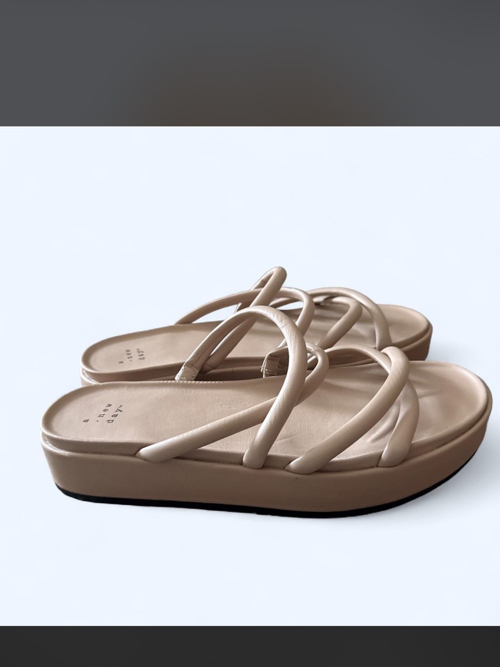 A New Day Nude Strappy Slide Sandals - Picture 4 of 5